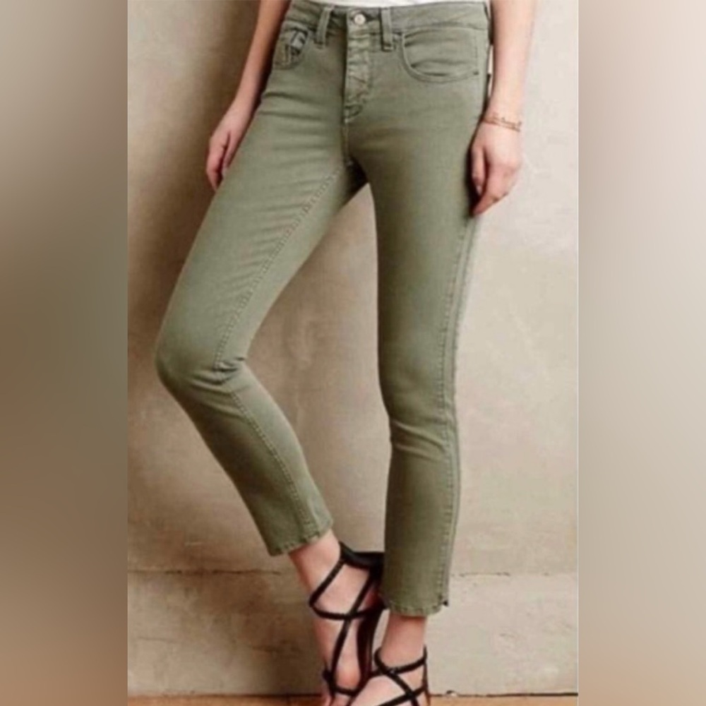 Pilcro the Letterpress Stet Green Jeans Size 27 Slim Ankle